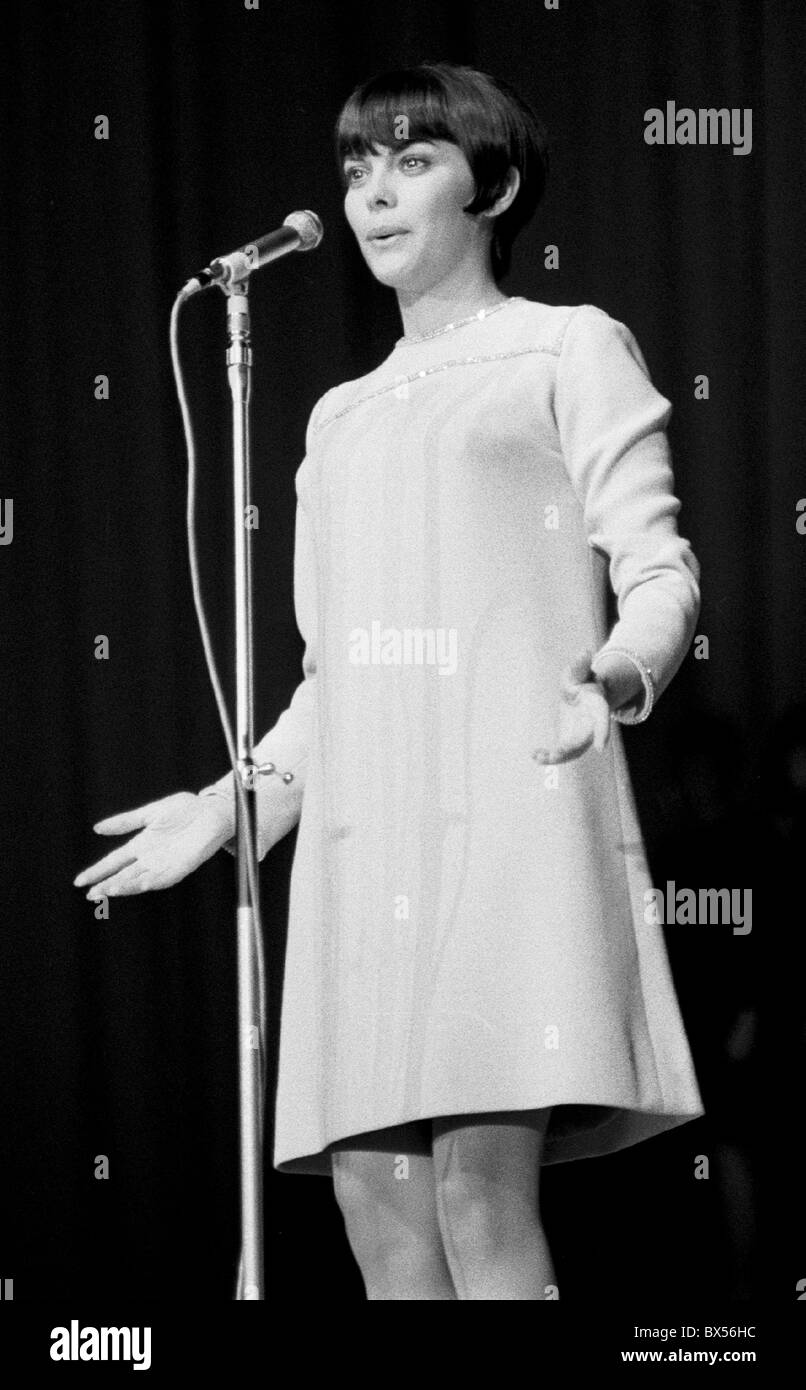 French singer Mireille Mathieu performing in the Sports Hall in Prague, June 23, 1967. CTK Photo/Karel Mevald Stock Photo