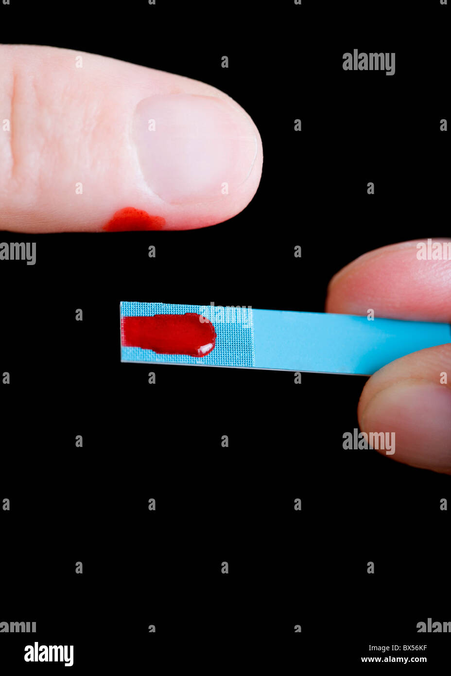 Blood glucose test Stock Photo