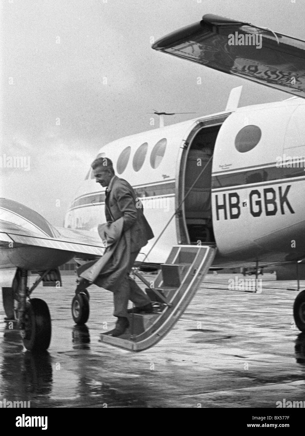 Herbert von Karajan, arrival to Prague Stock Photo