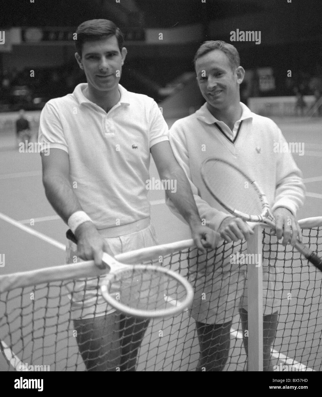 Tennis players Butch Buchholz and Rod Laver Stock Photo - Alamy