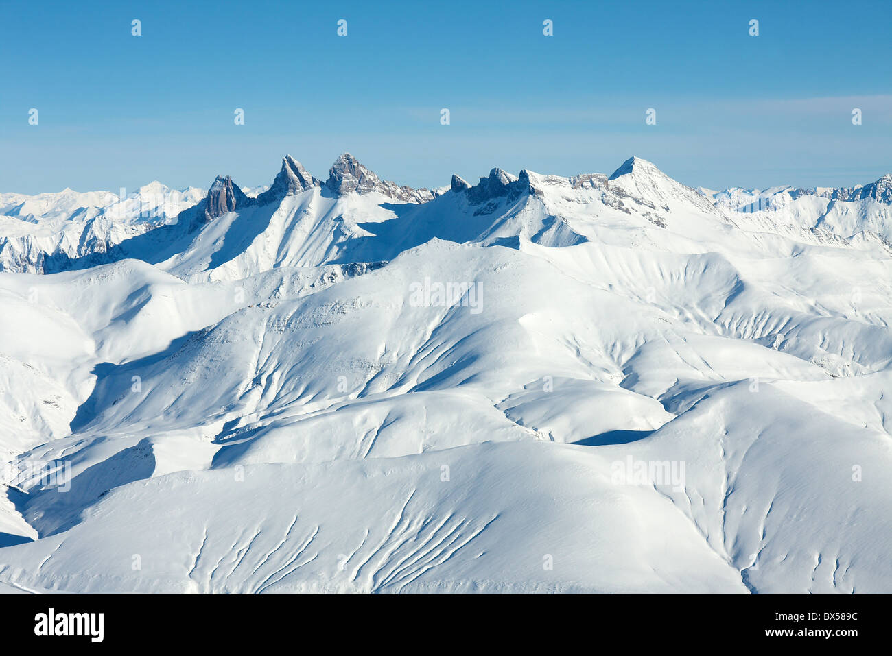 High mountain landscape covered by snow Stock Photo - Alamy