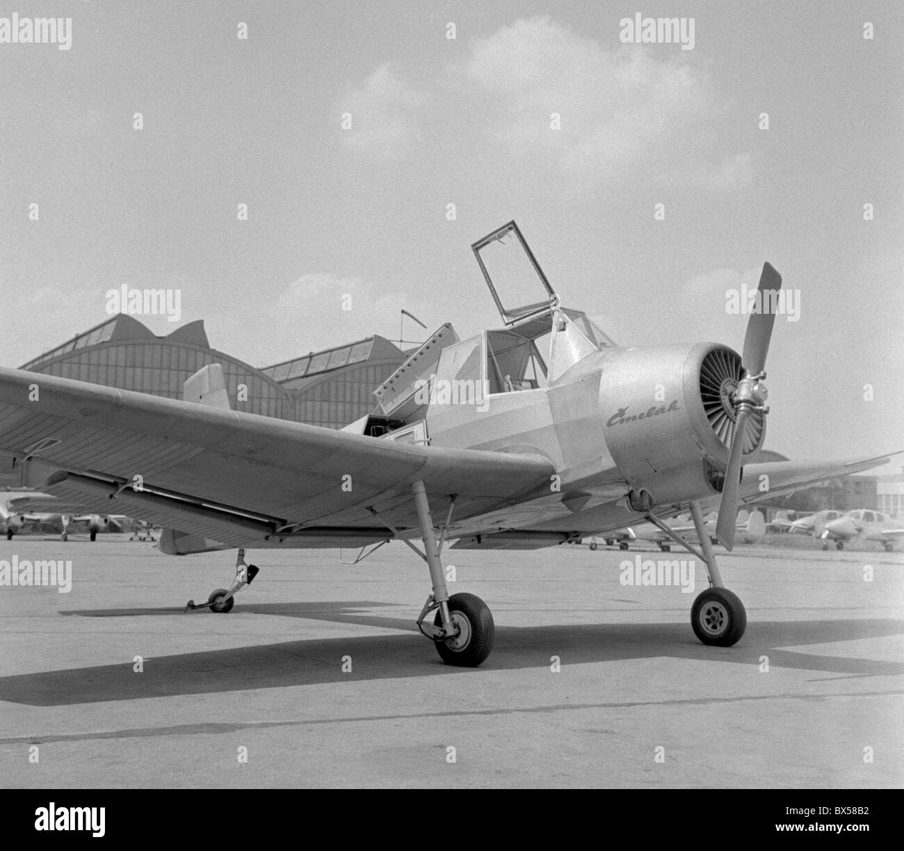 Prototype of agricultural aircraft 'Cmelak' XL37 (bumblebee) in Kunovice, Czechoslovakia 1963. (CTK Photo / Emil Bican) Stock Photo