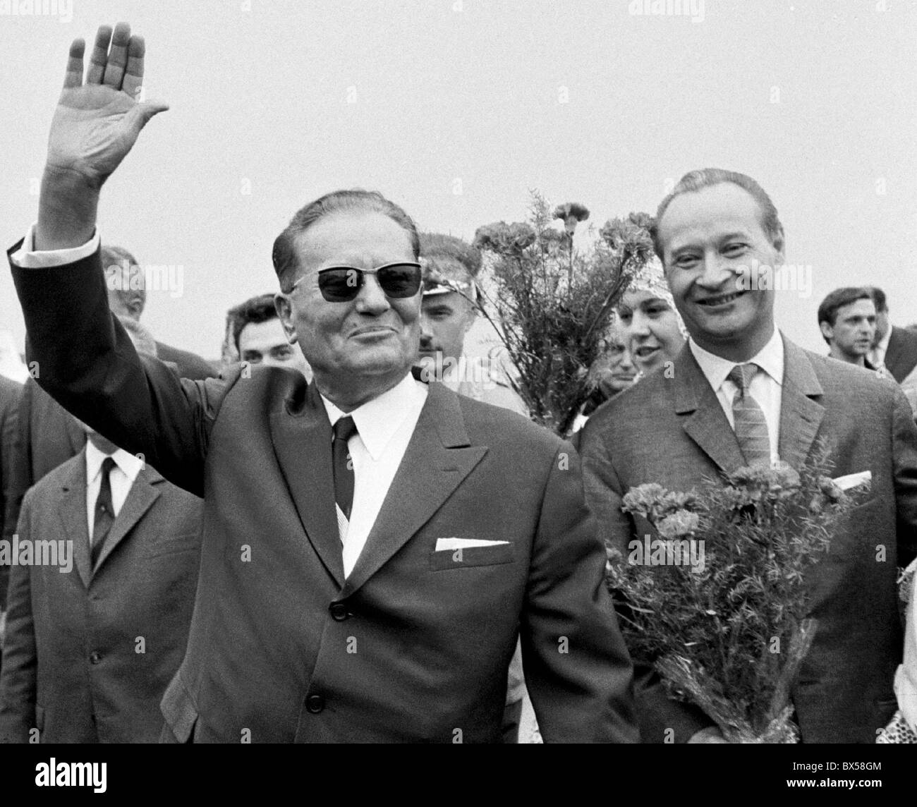Josip Broz Tito, Alexander Dubcek, Prague, airport Stock Photo - Alamy