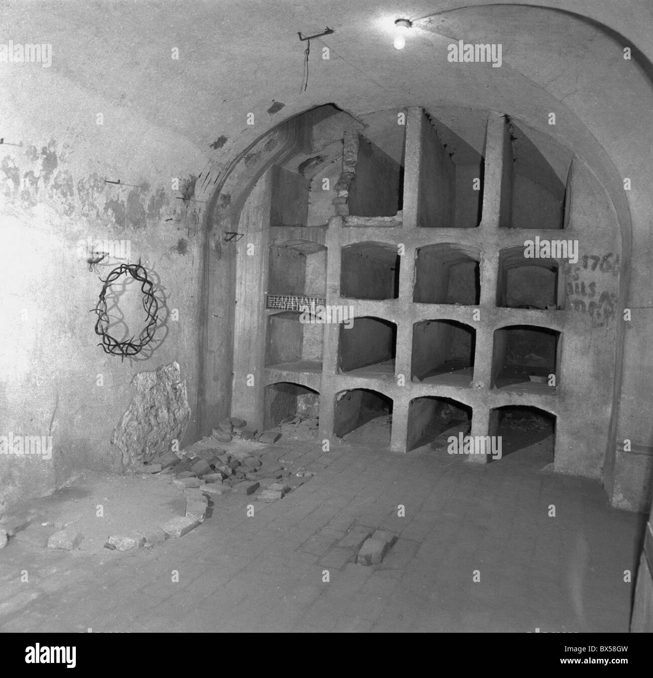 WWII Prague crypt of St. Method church in which three Czechoslovak parachutists hid after assassination attempt on Reich Stock Photo