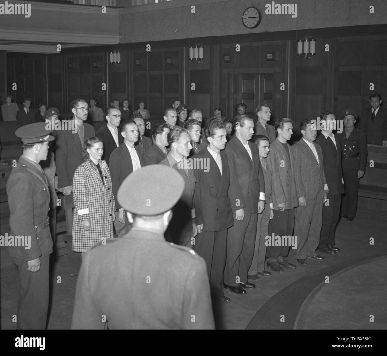 Spy trial, enemies of state, spies, wrongly accused Stock Photo