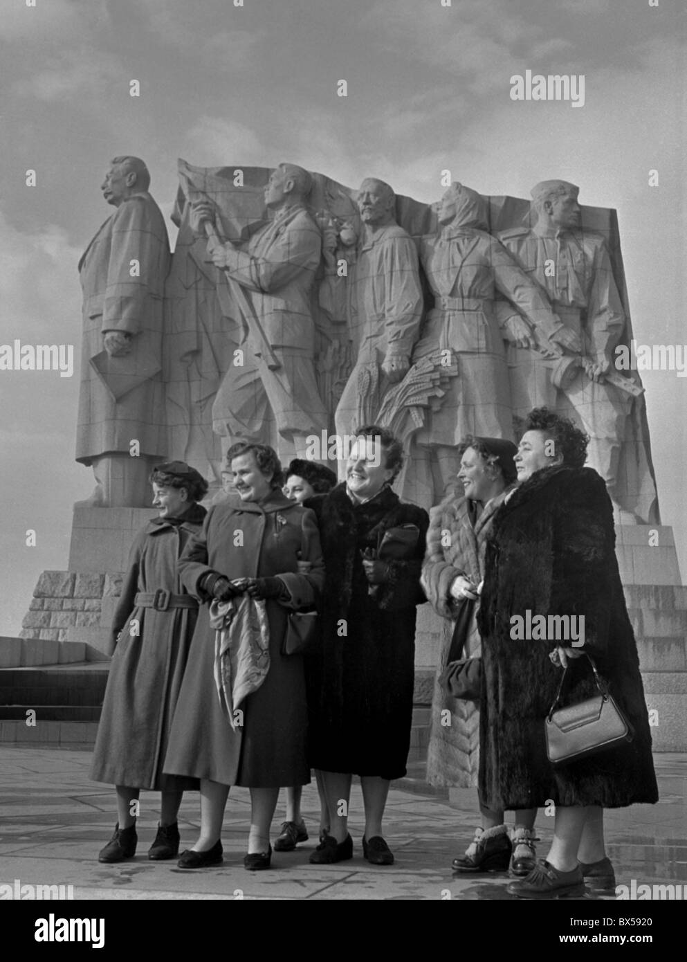 women, WomenÂ´s Day, Stalin Monument, sculpture, memorial Stock Photo