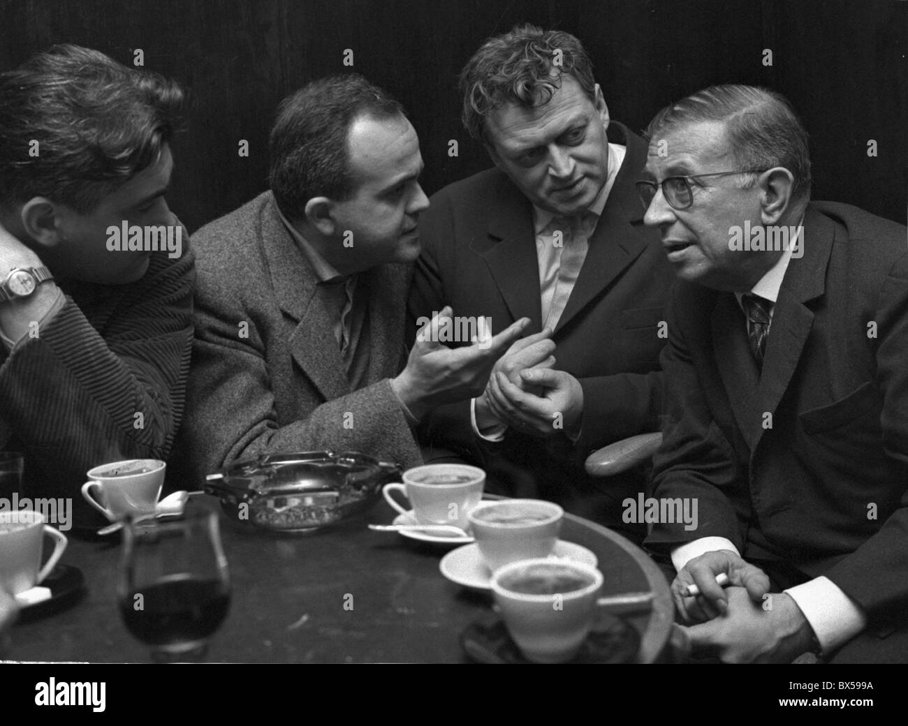 playwright, novelist, philosopher, Jean Paul Sarter, Sartre, A.J. Liehm Stock Photo