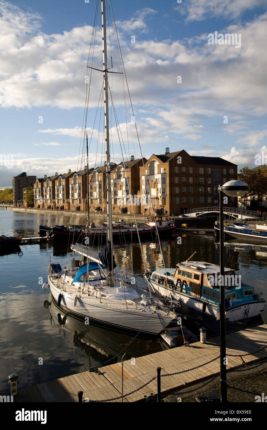Boats Harboured on Finland Dock Canada Water Surrey Quays Area London Stock Photo Alamy