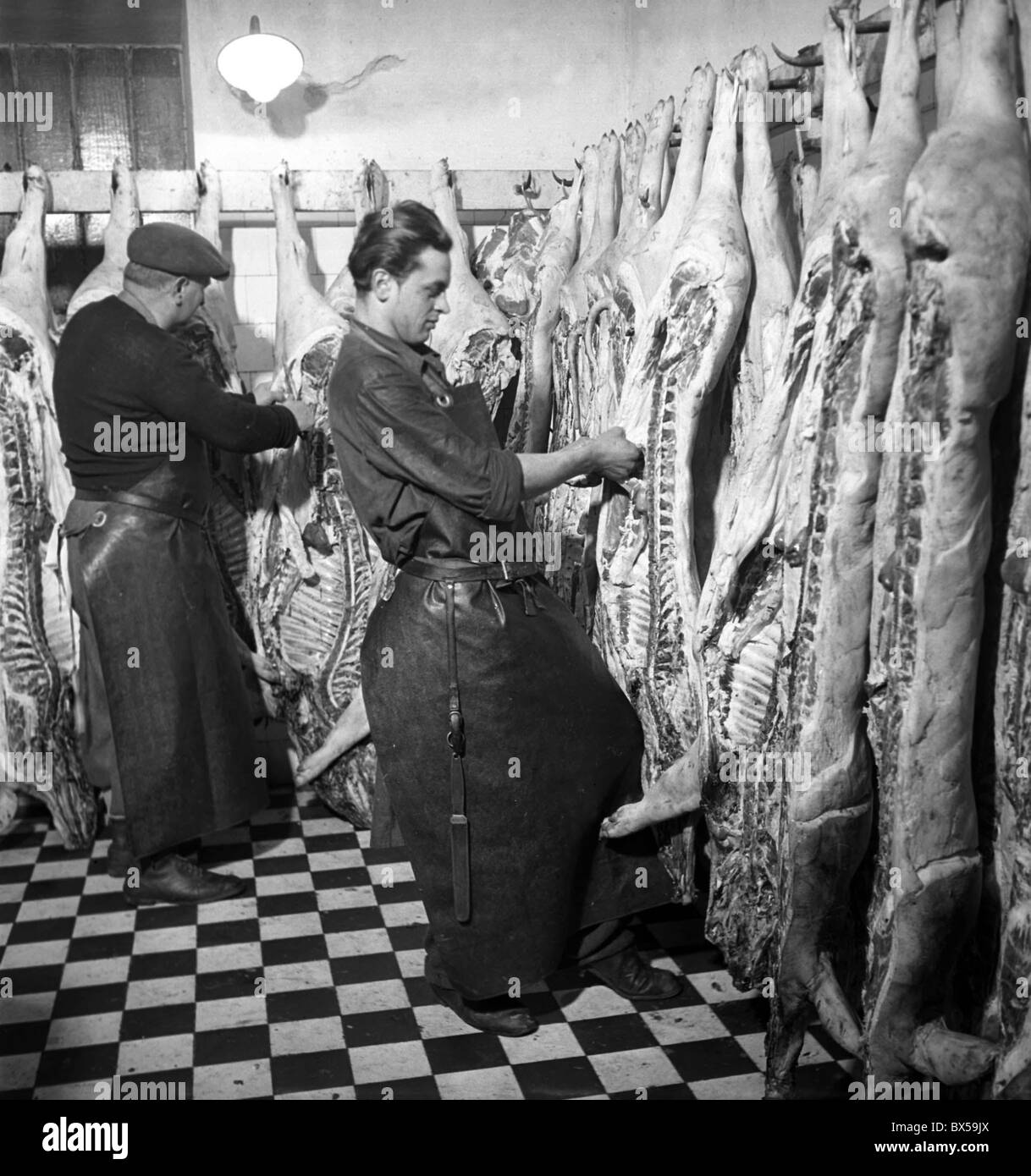Butchering pork Black and White Stock Photos & Images Alamy