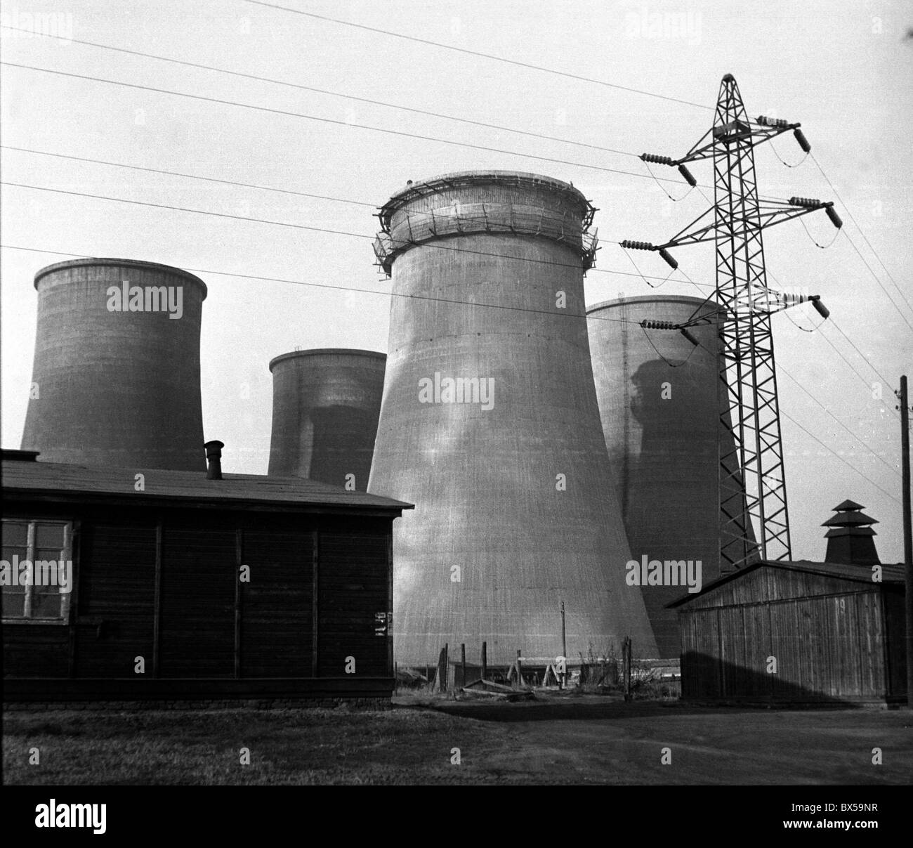 Czechoslovakia Ervenice - Northwestern Bohemia 1947. Electric power plant which was built in the midsts of coal rich area.  For Stock Photo