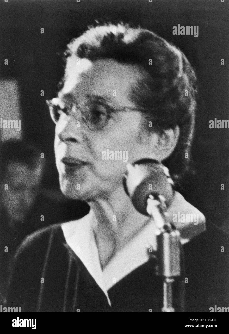 May 31st 1950 Czech politician Milada Horakova defends herself in front of  a tribunal in Prague May 31 1950. The trial of Stock Photo - Alamy