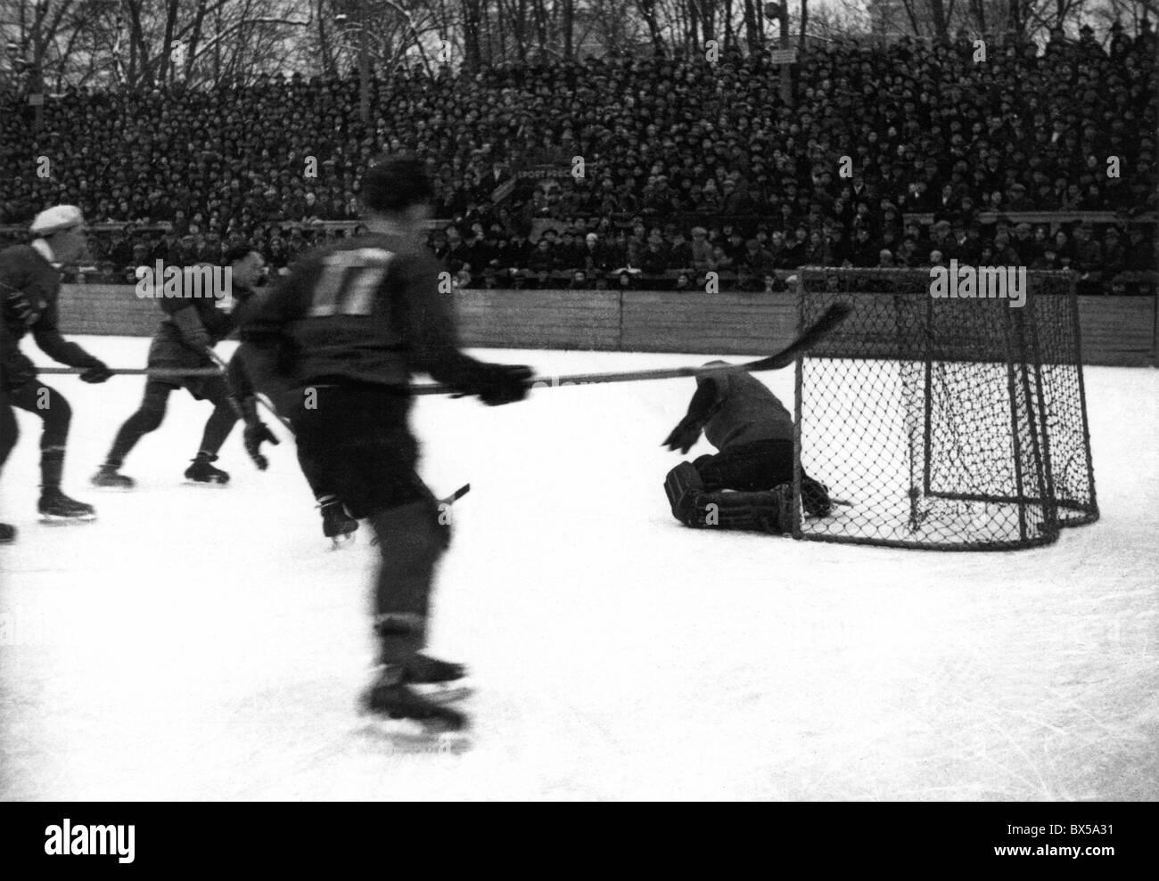 Czechoslovakia meets Canada during World Ice Hockey Championship in