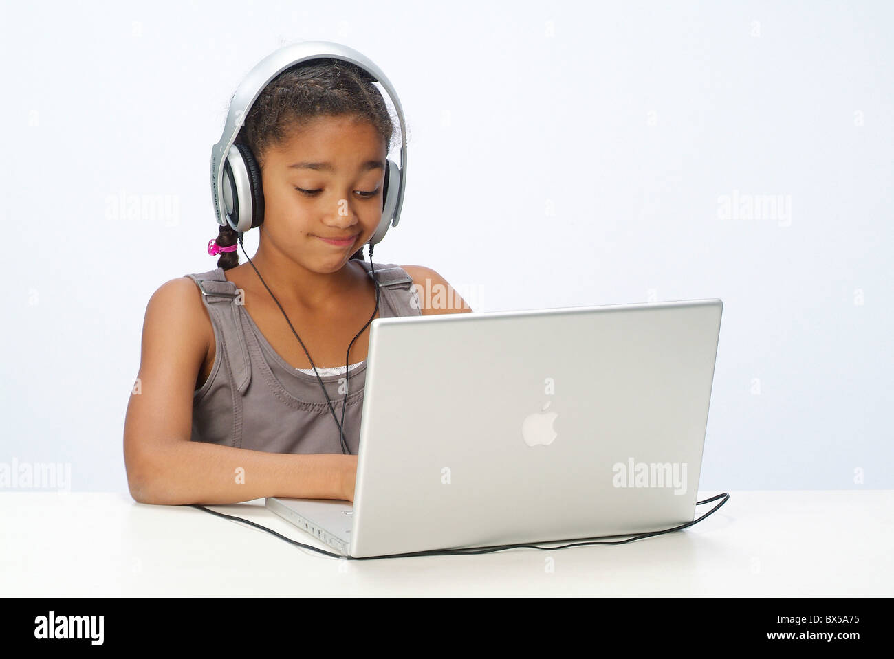 Portrait of a girl with a laptop Stock Photo - Alamy