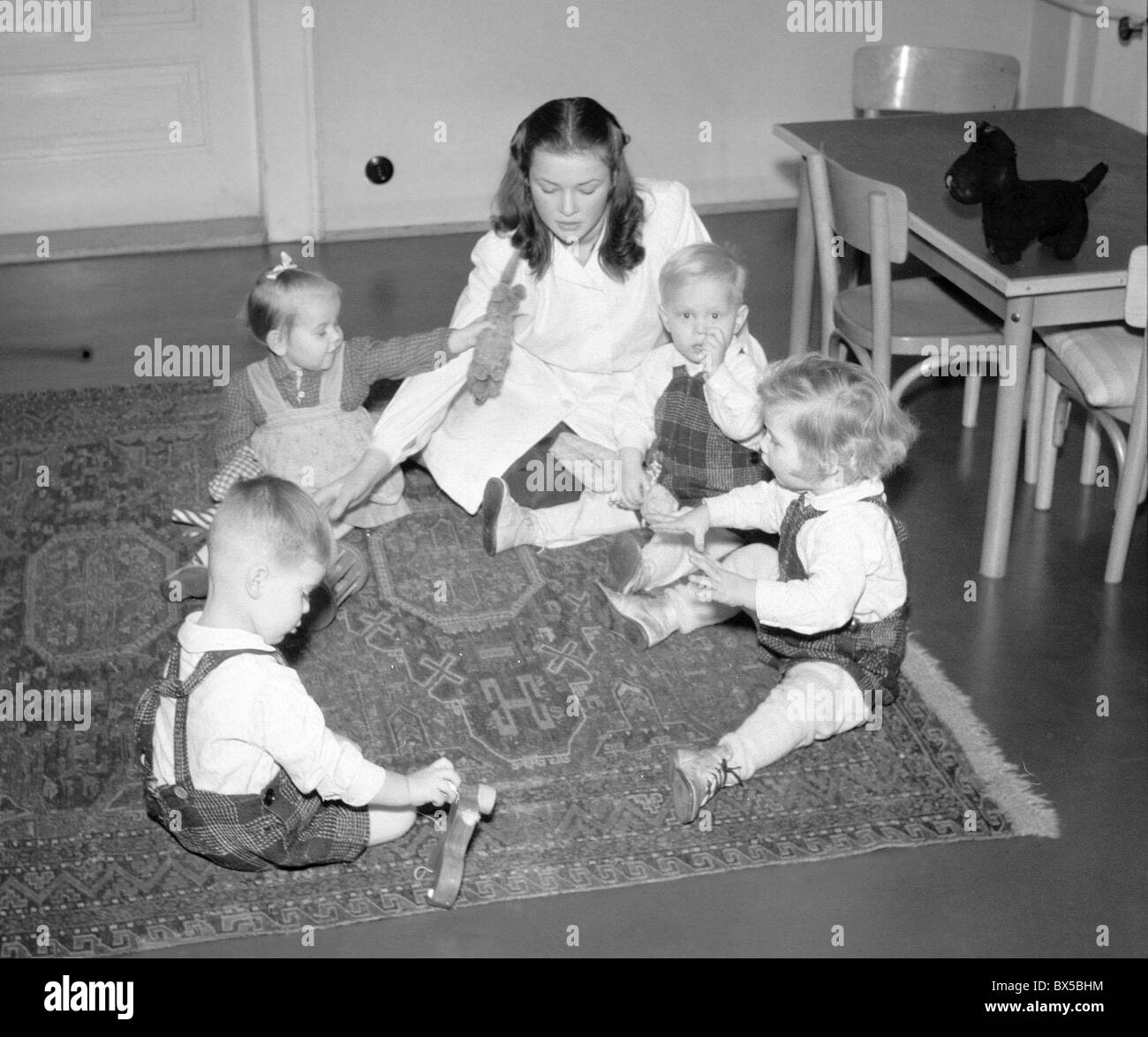 Czechoslovakia, Olesice near Prague 1947. Newly opened children home. CTK Vintage Photo Stock Photo - Alamy