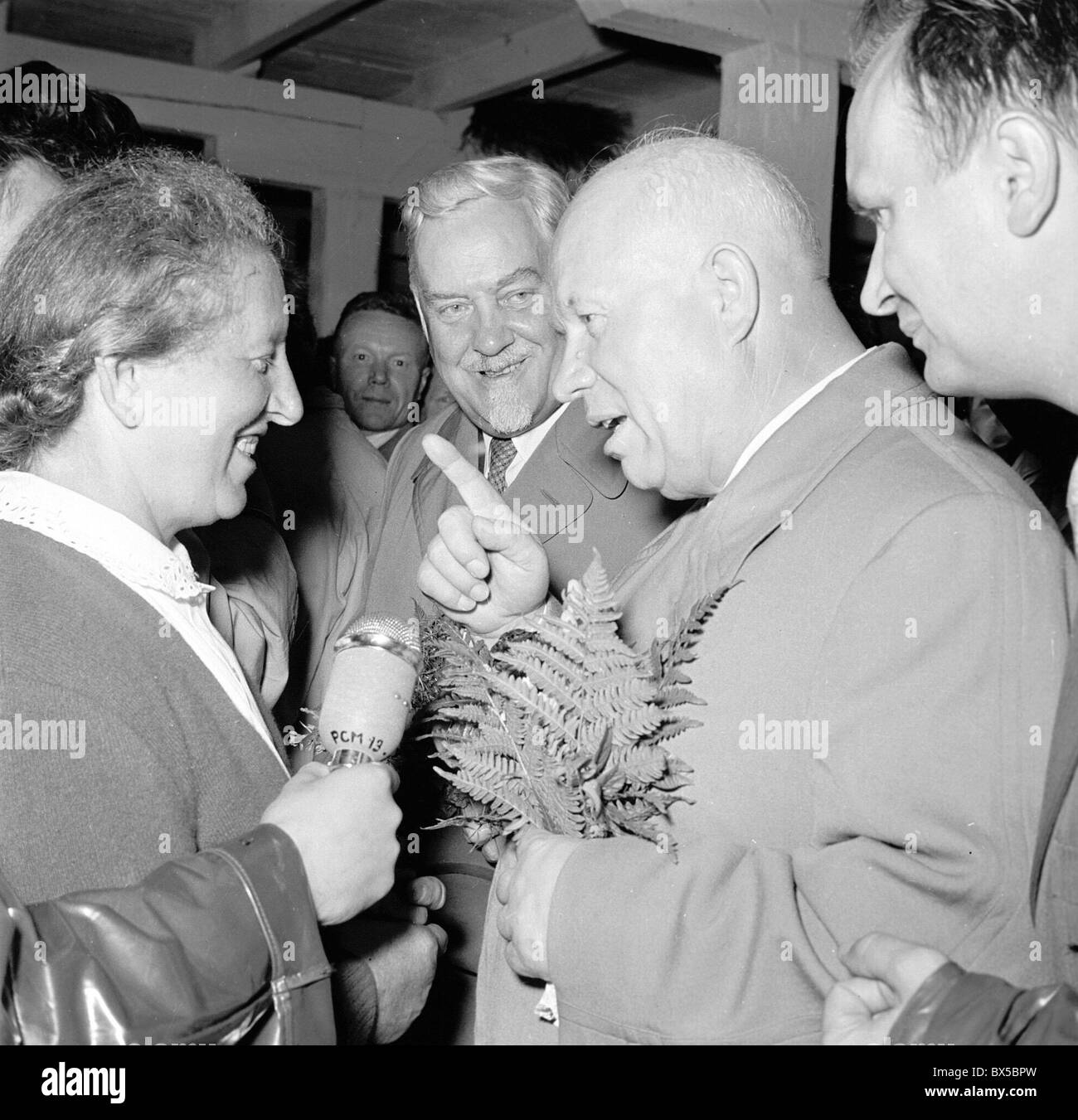 Nikita Khrushchev, Nikolai Bulganin, farmers Stock Photo - Alamy