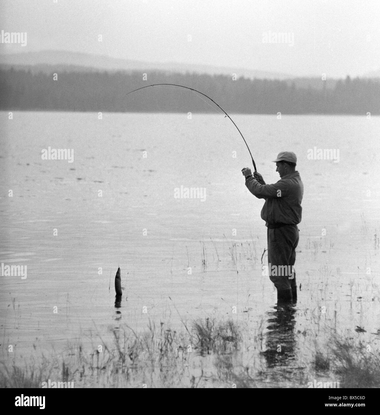 Pike fishing Black and White Stock Photos & Images - Alamy