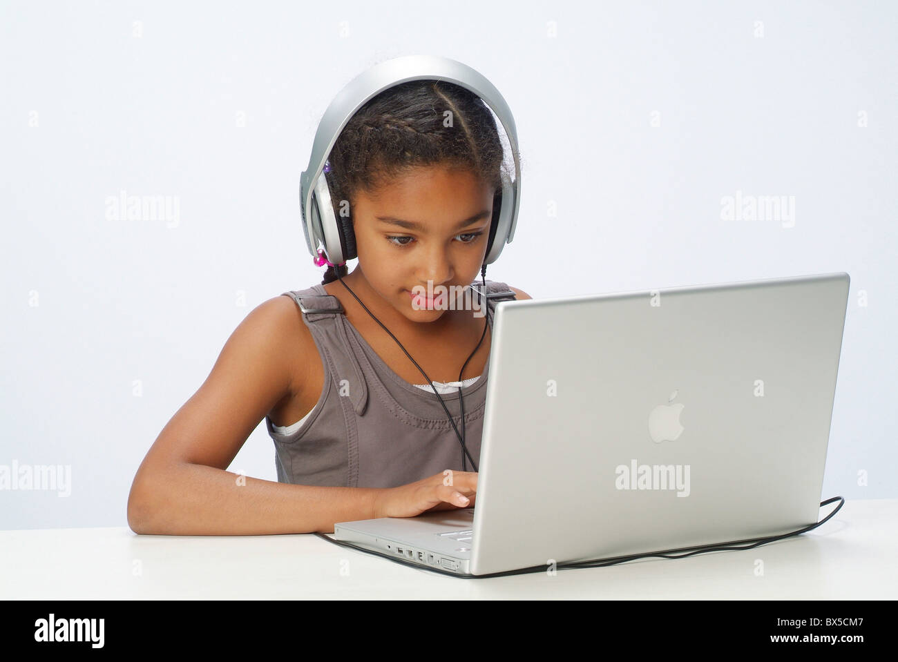 Portrait of a girl with a laptop Stock Photo - Alamy