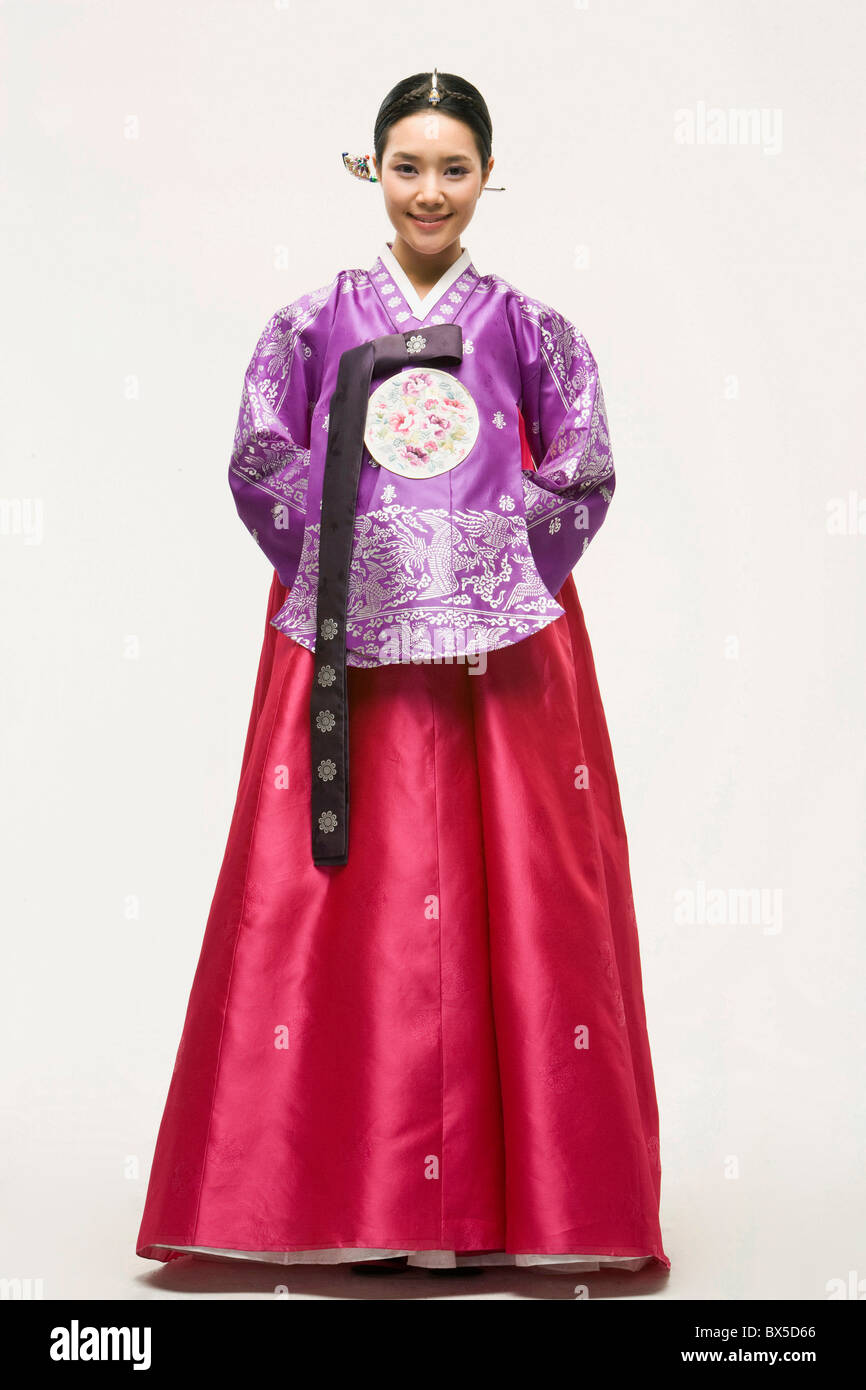 Young woman wearing traditional Korean costume Stock Photo - Alamy