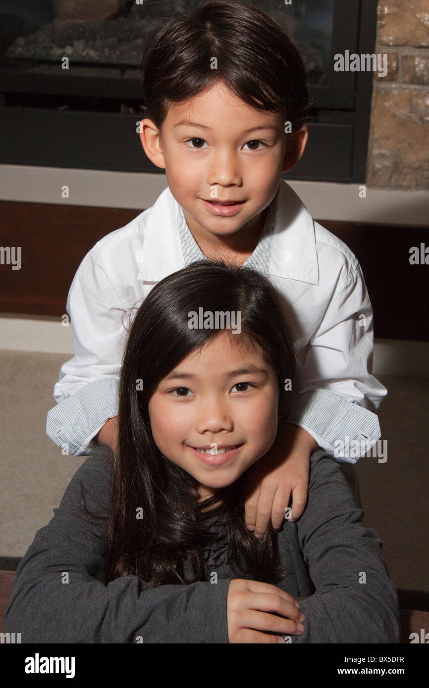 Brother sister mixed race play hi-res stock photography and images - Alamy
