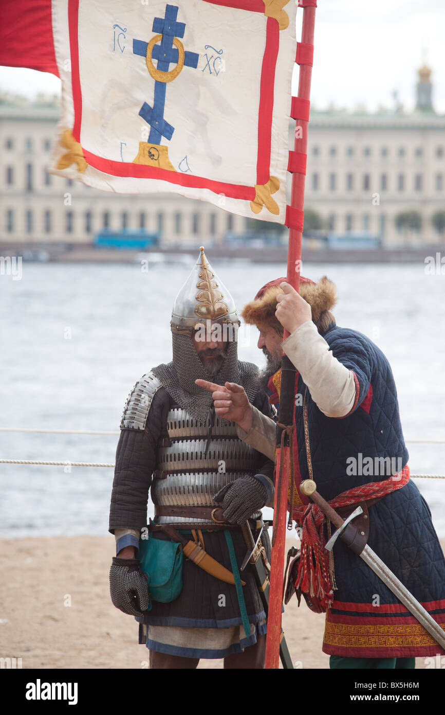 Russia. St. Petersburg. Peter and Paul Fortress. 2 nd International Festival of Military History `` Battle of the Neva in honor  Stock Photo