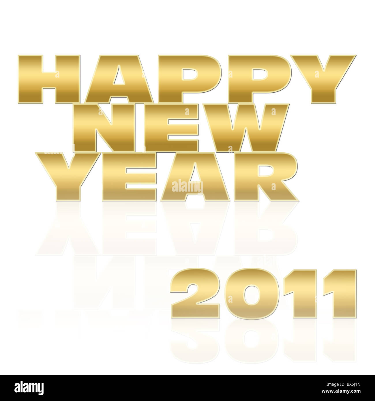 Happy new year 2011 label on white background Stock Photo