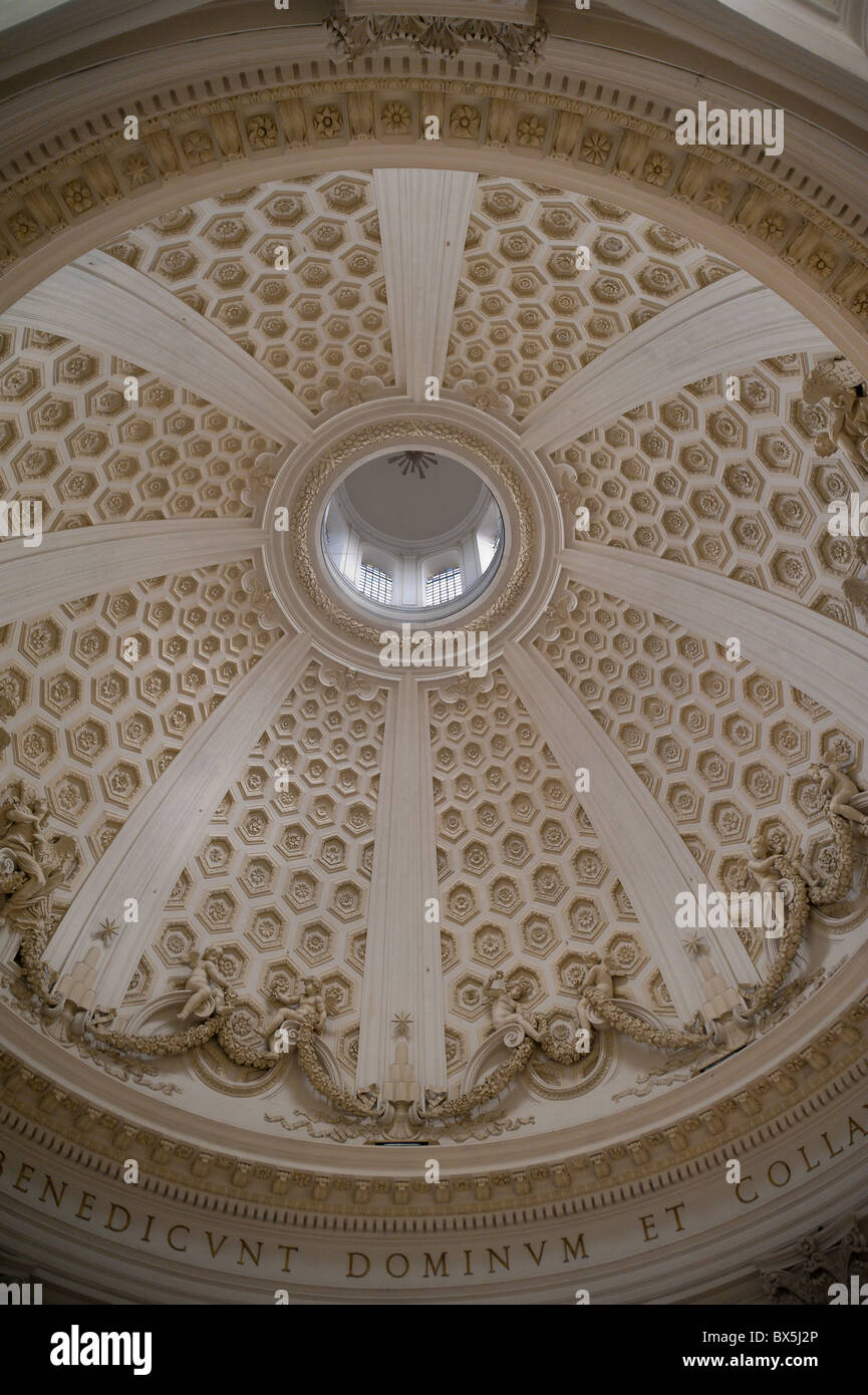 Interior dome Church 'Collegiata di Santa Maria Assunta in Cielo' Ariccia Italy Stock Photo