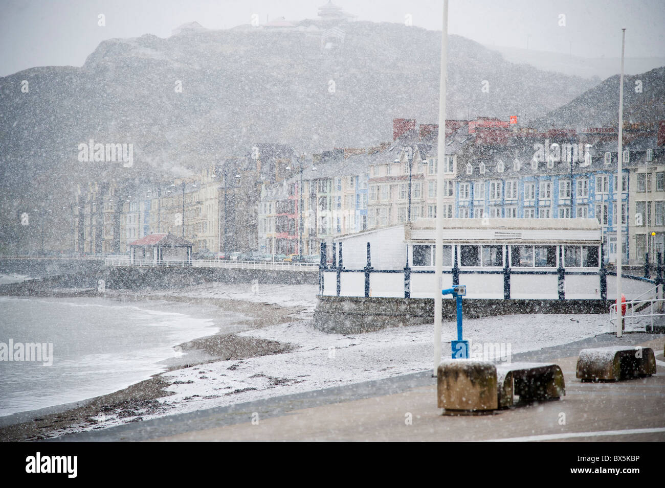 Aberystwyth in the snow, November 26 2010 . Wales UK Stock Photo