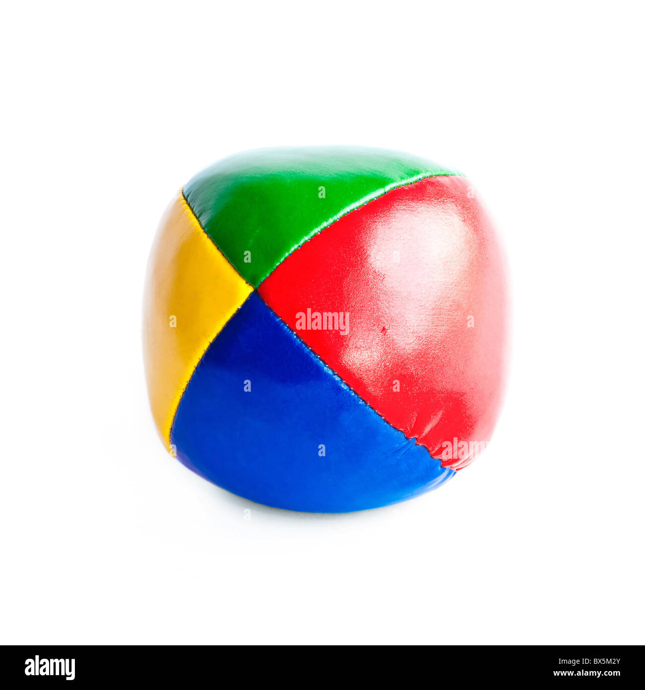 Сolorful juggling ball isolated on white background. Closeup shot