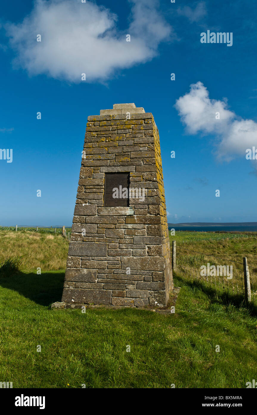 dh EGILSAY ORKNEY St Magnus memorial stone death of Saint Magnus murder kill Stock Photo