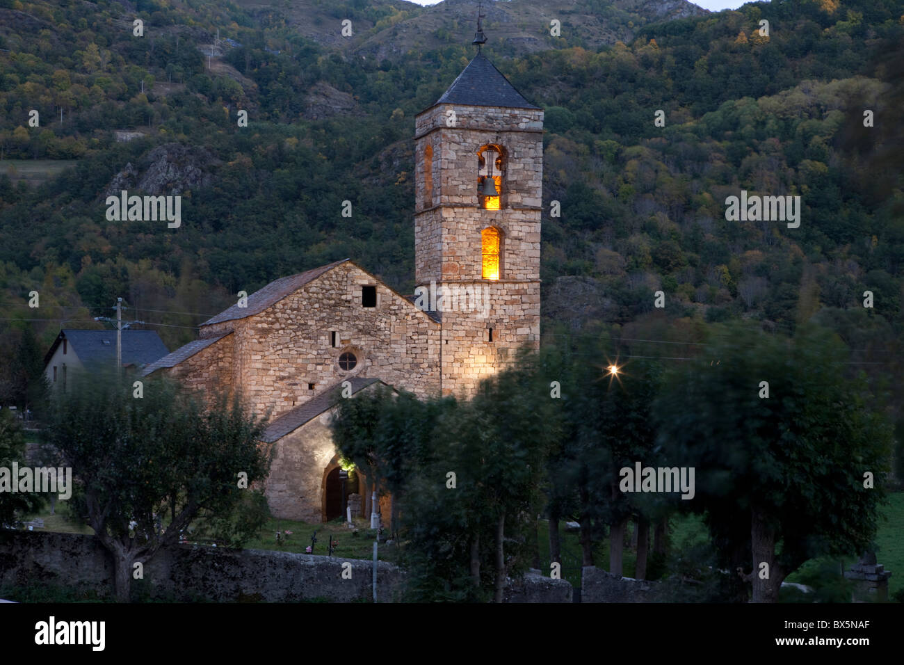 Sant Feliu de Barruera church, Barruera, Vall de Boí, Lleida, Spain Stock Photo