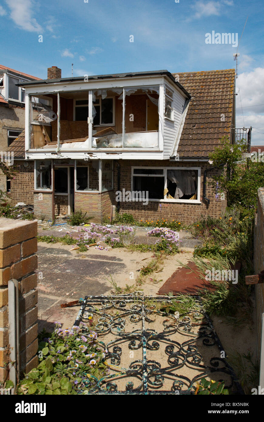Abandoned and vandalised house ClactononSea Essex UK Stock Photo Alamy