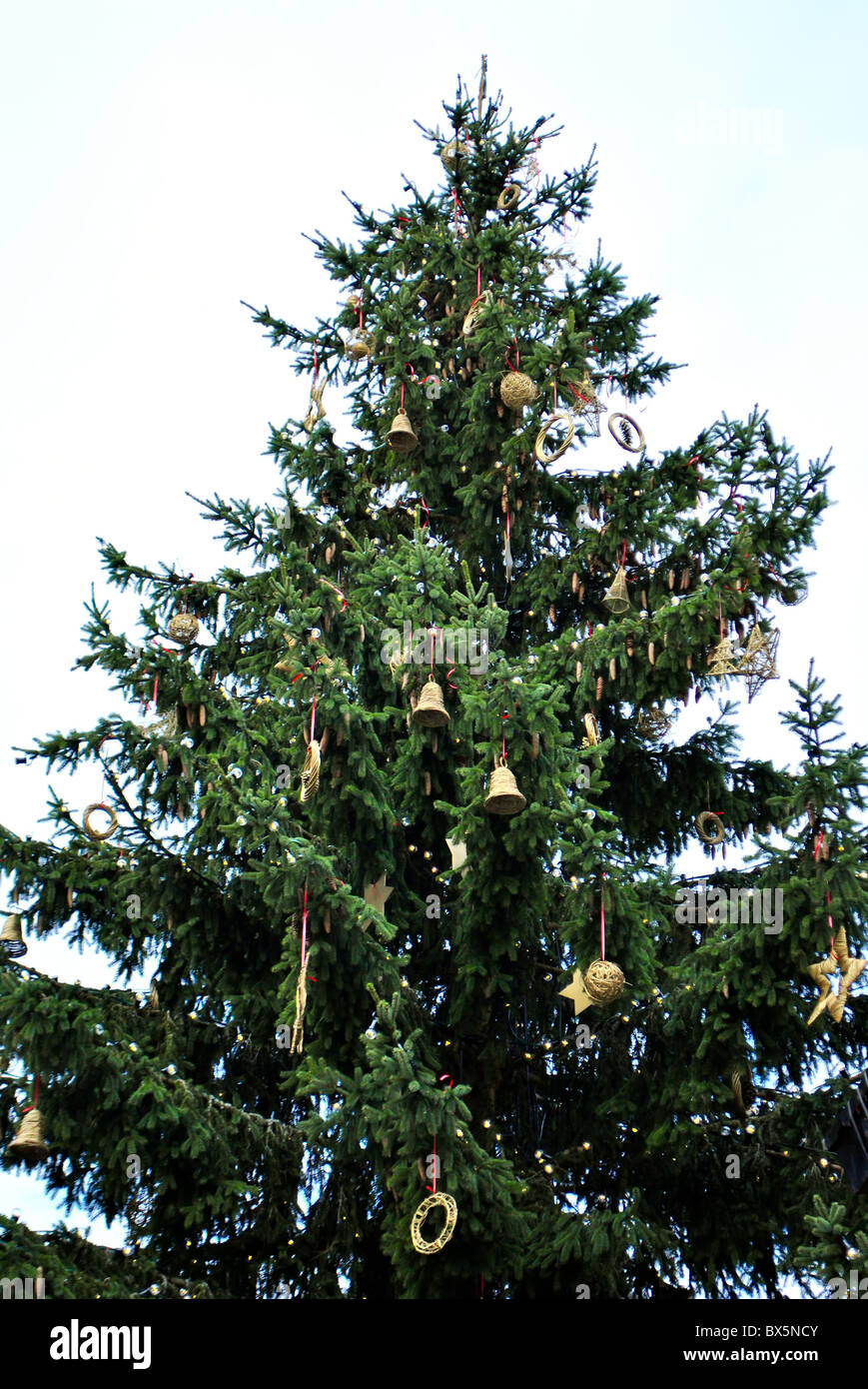 Christmas tree decorations with elevator Stock Photo Alamy