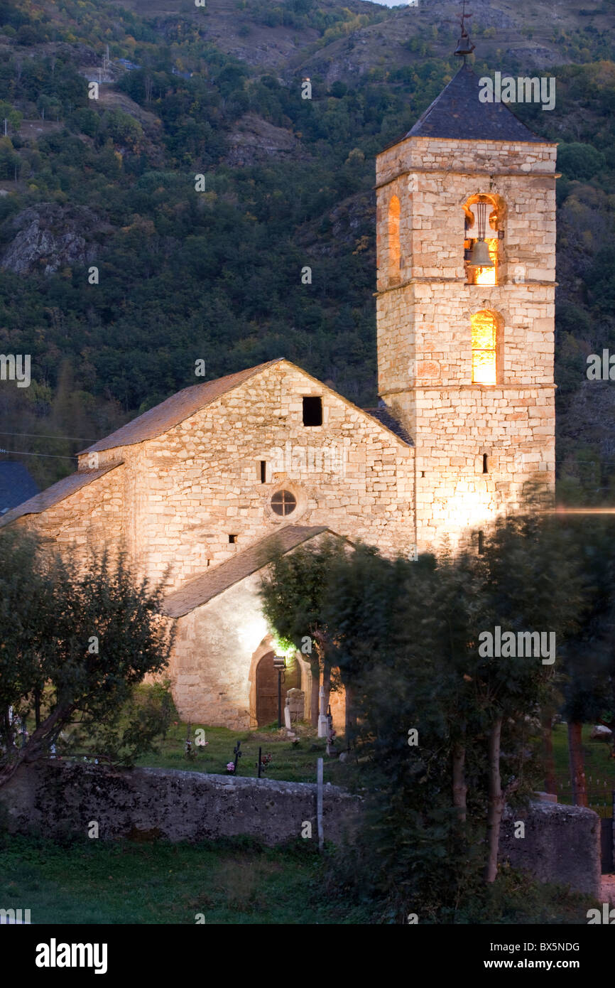 Sant Feliu de Barruera church, Barruera, Vall de Boí, Lleida, Spain Stock Photo