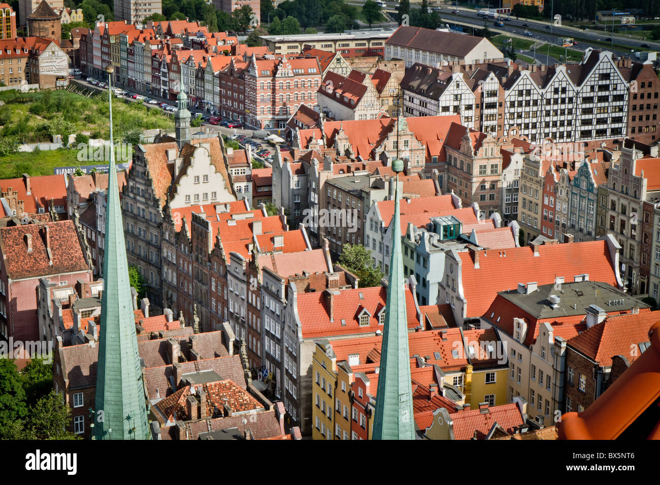 panorama of historic city of Gdansk, Poland Stock Photo