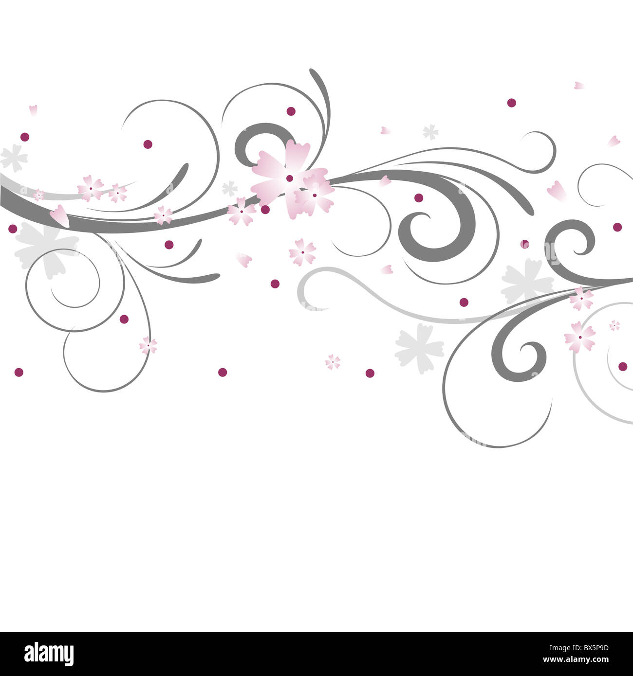 Gray color floral pattern Cut Out Stock Images & Pictures - Alamy