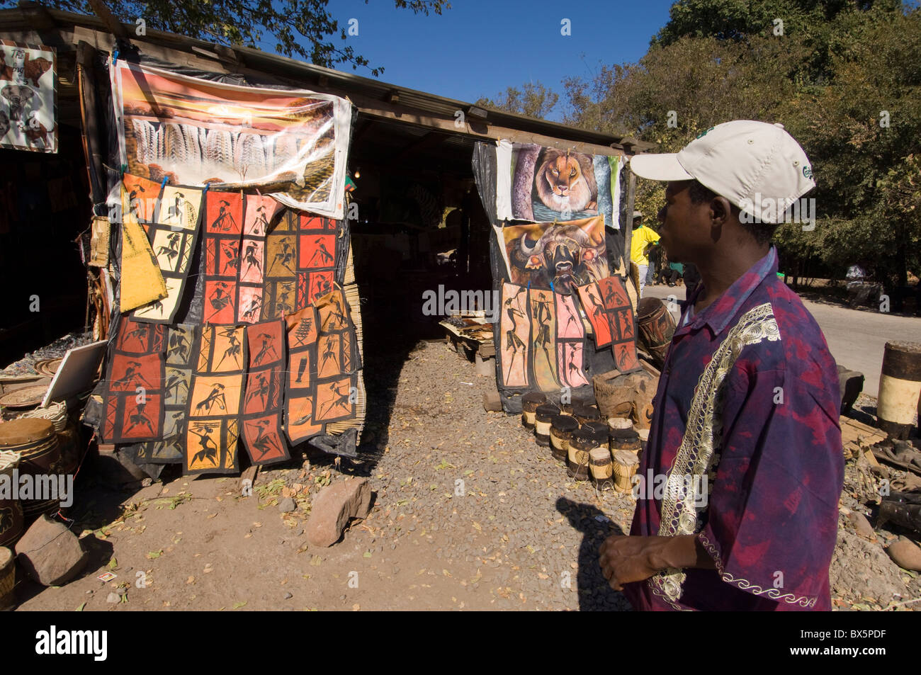 Souvenirs shop at Victoria Falls, Zambia, Africa Stock Photo Alamy