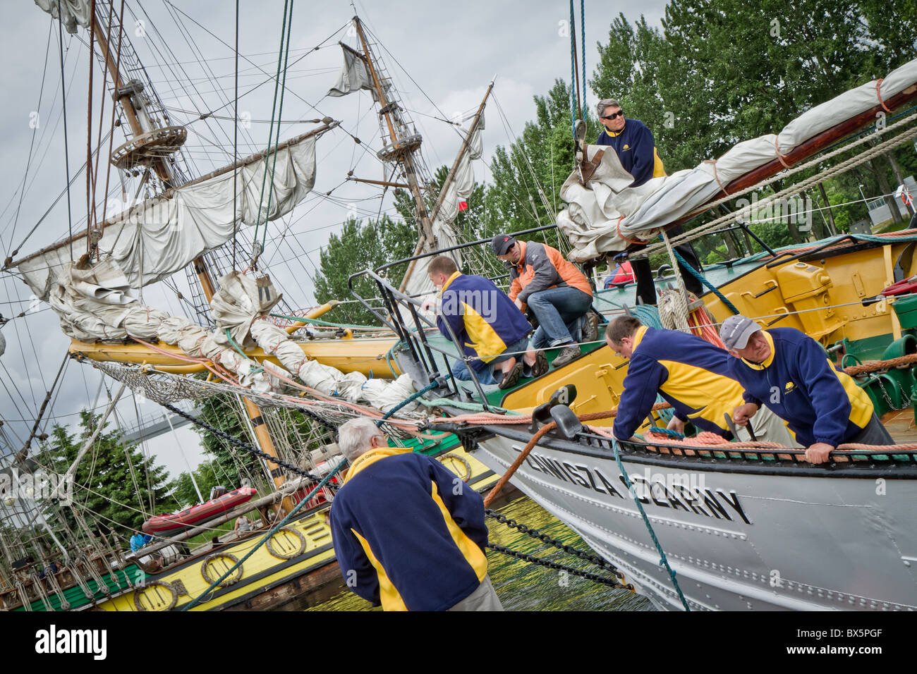 Sailors in harbour, Gdynia, Poland Stock Photo Alamy