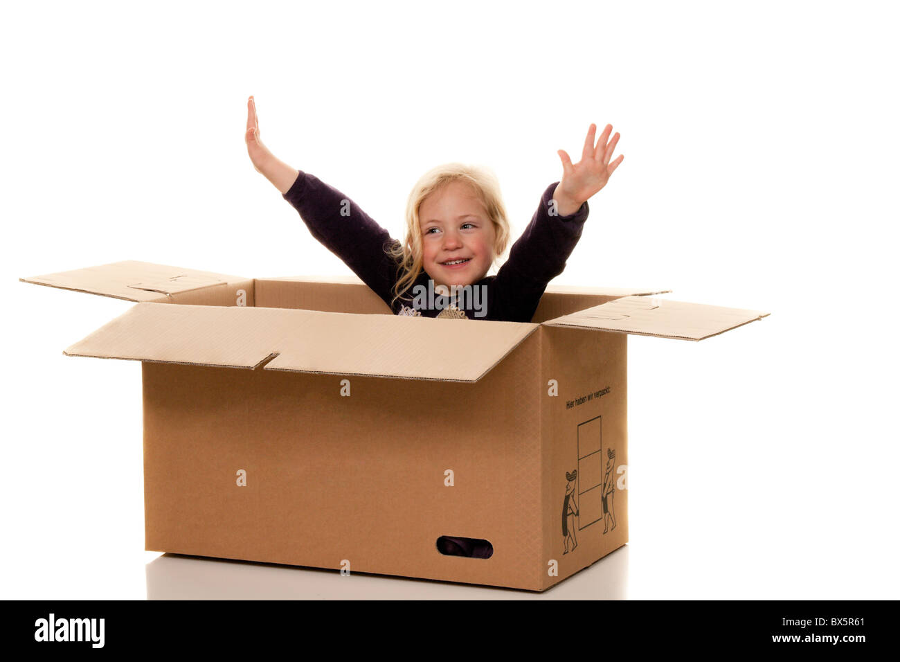 happy six year old causasian girl Stock Photo