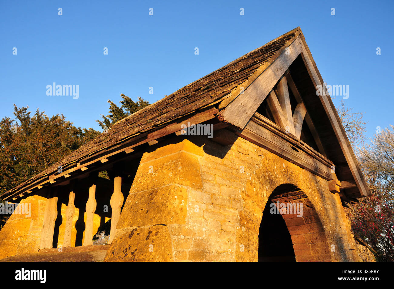 Lych Gate, St Andrew's Church, Great Rollright, Oxfordshire Stock Photo