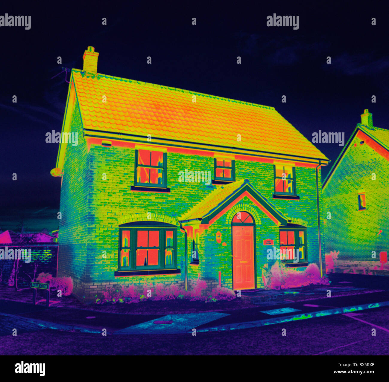 InfraredPicture of a Thermal Insulated house (digital composite Stock