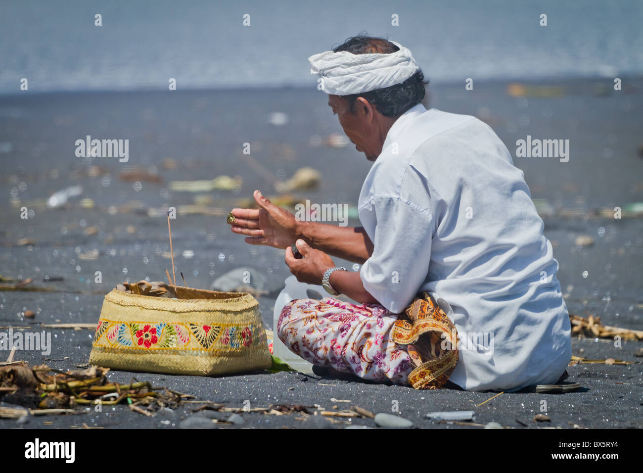 Festivity during balinese New Year, Bali, Indonesia Stock Photo