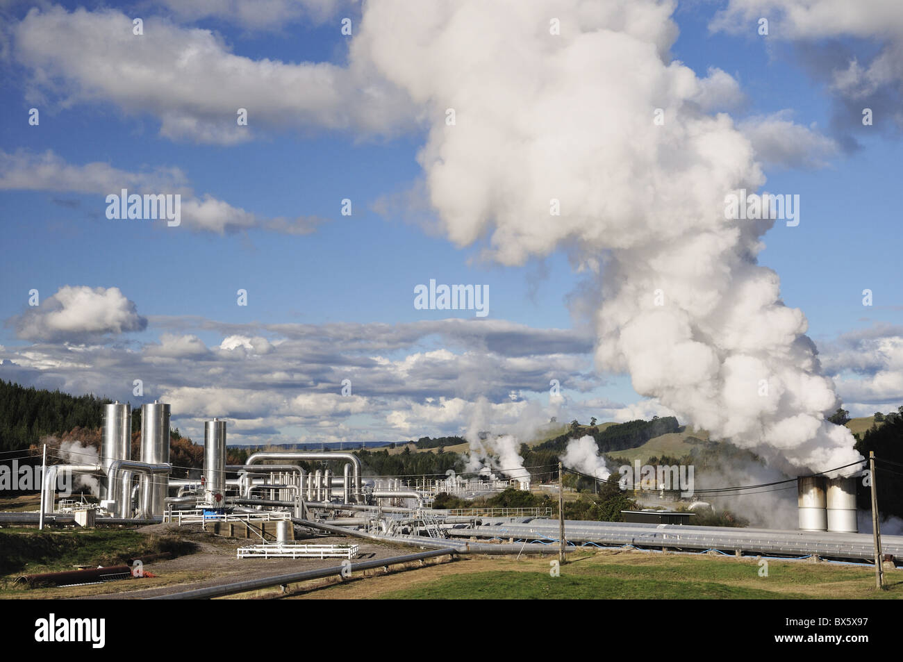 Wairakei Geothermal Power Station, Waikato, North Island, New Zealand, Pacific Stock Photo