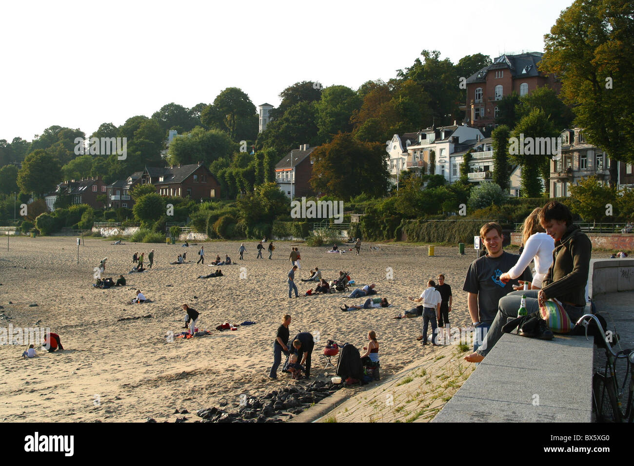 beach at the elbe, Hamburg, Germany Stock Photo - Alamy