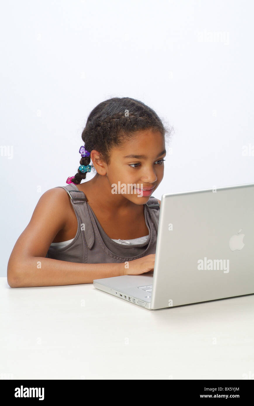 Portrait of a girl with a laptop Stock Photo - Alamy