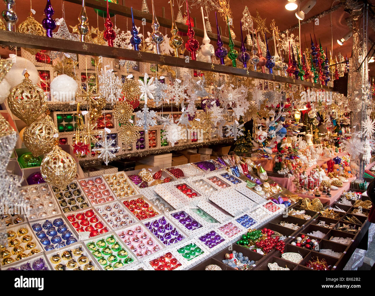 Christmas market decorations munich germany hires stock photography