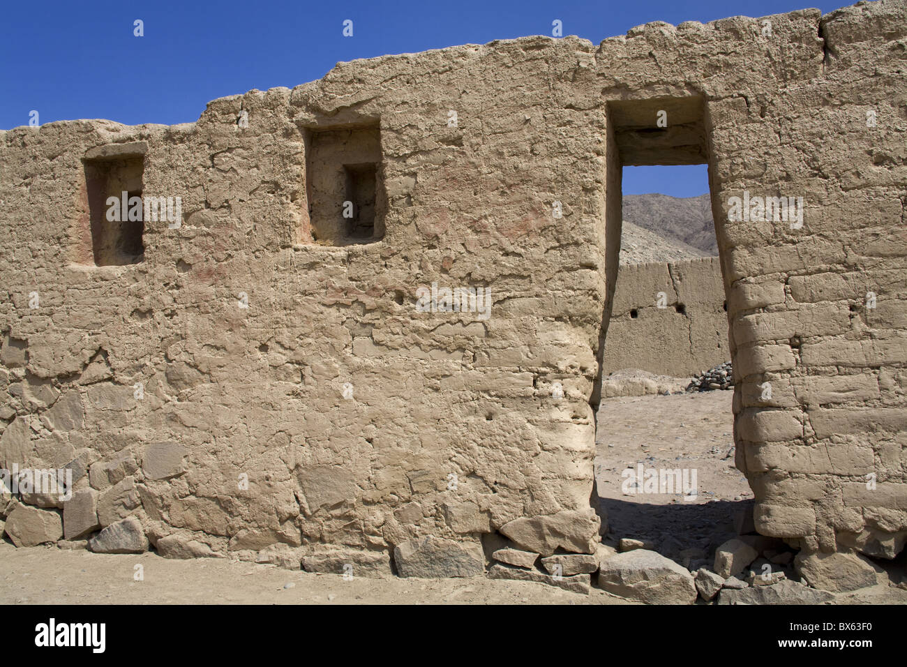 Tambo Colorado Inca Ruins near Pisco City, Ica Region, Peru, South America Stock Photo