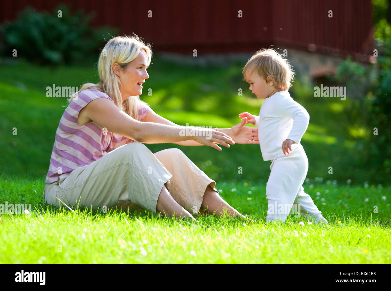 Woman with her babygirl.Sweden Stock Photo