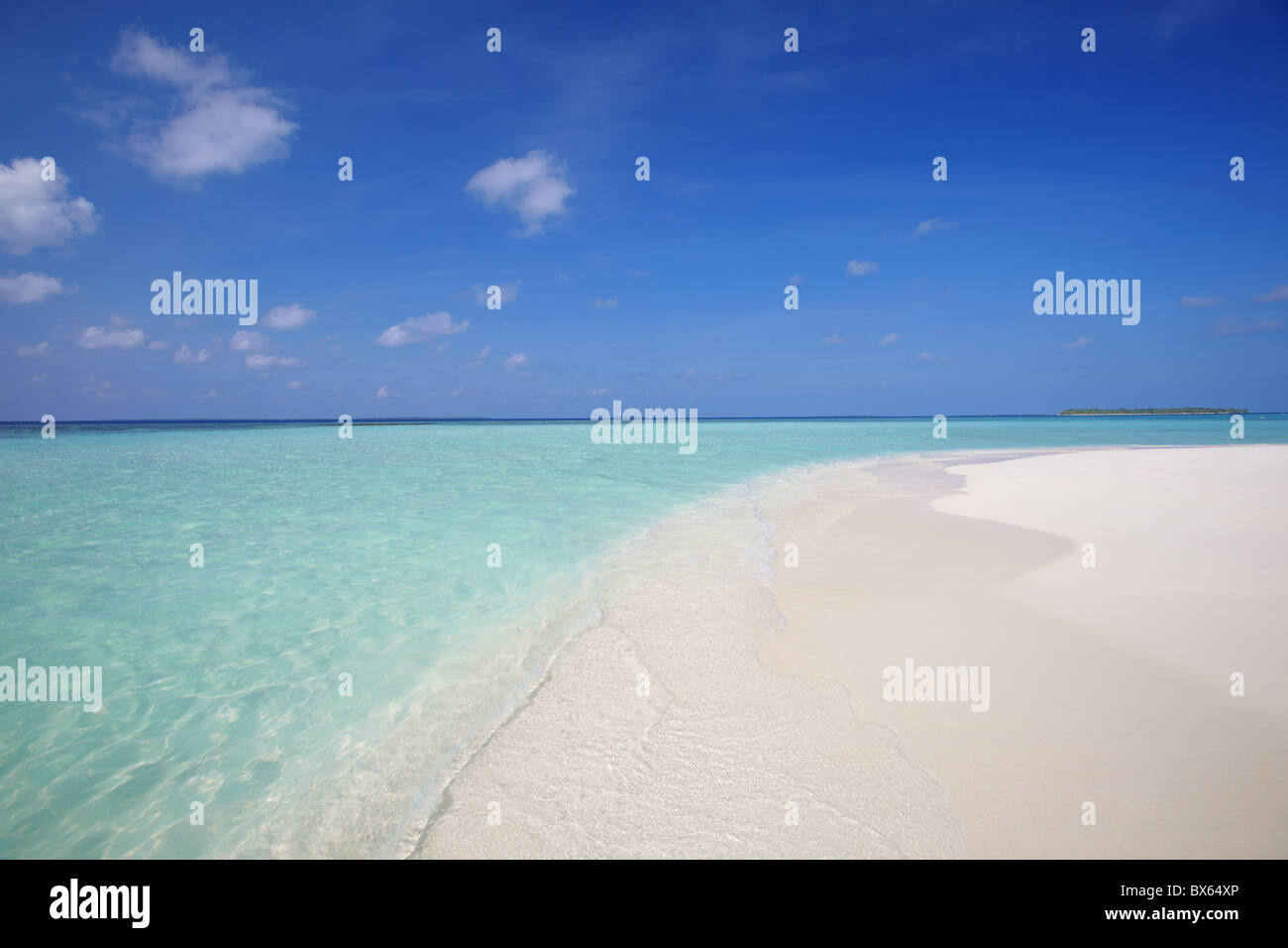 Beach and sea, Maldives, Indian Ocean, Asia Stock Photo