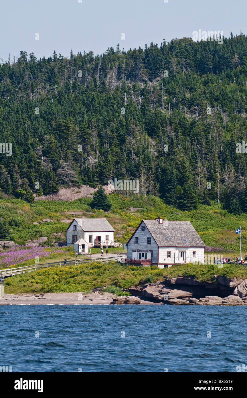 Historic settlement on Ile Bonaventure offshore of Perce, Quebec, Canada, North America Stock Photo