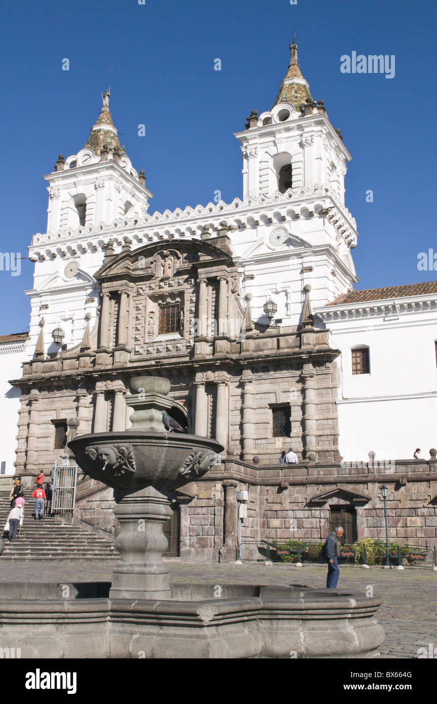San Francisco Church and Plaza de San Francisco, Historic Center, UNESCO World Heritage Site, Quito, Ecuador, South America Stock Photo